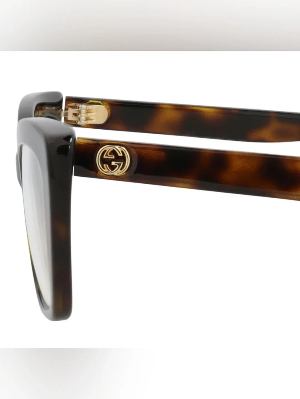 Gucci Womens Cat Eye Havana Transparent Fashion Designer Eyewear, 51mm Authentic